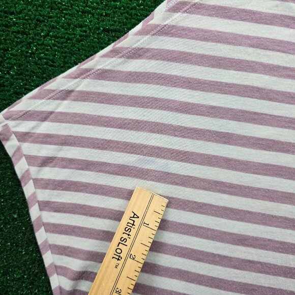 Nike Tank Top Womens Large Pink Striped Sleeveless Cropped Halter Gym Yoga - Picture 2 of 10